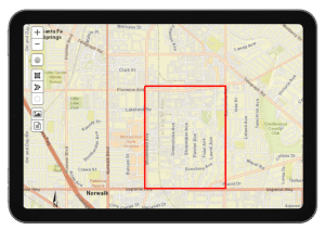 Digital Storefront The San Diego Survey Records System map selected box v e
