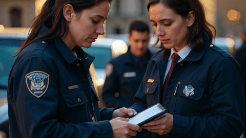 ICE agents with tablets